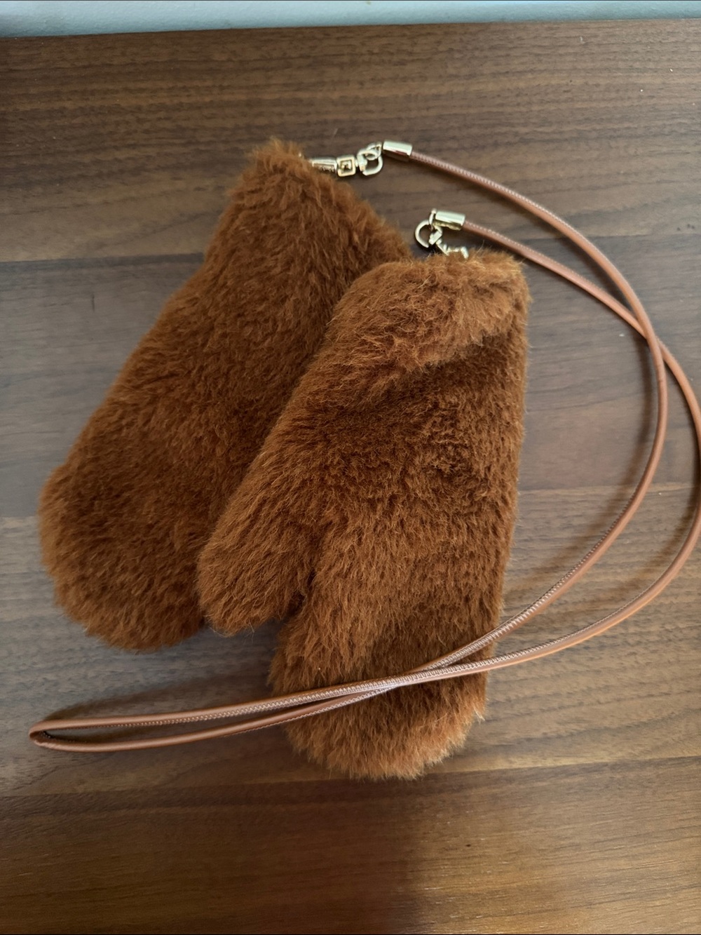 Faux Fur Brown Crossbody Bag - Soft Plush Strap